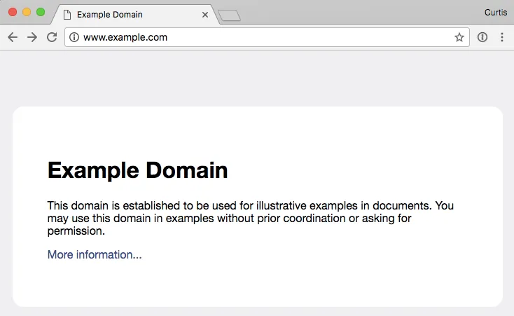 example.com on a desktop browser