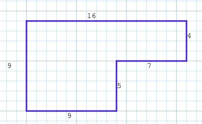 Diagram of an L-shaped room